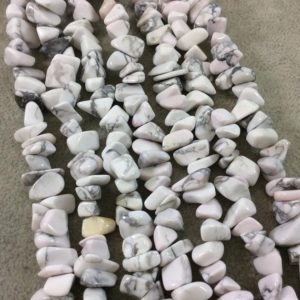 Shop Howlite Chip & Nugget Beads! Dyed White Howlite Chunky Nugget Shaped Beads with 1mm Holes – Sold by 16" Strands (Approx. 75-80 Beads) – Measuring 10-15mm Wide | Natural genuine chip Howlite beads for beading and jewelry making.  #jewelry #beads #beadedjewelry #diyjewelry #jewelrymaking #beadstore #beading #affiliate #ad