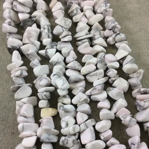 Dyed White Howlite Chunky Nugget Shaped Beads With 1mm Holes - Sold By 16" Strands (approx. 75-80 Beads) - Measuring 10-15mm Wide