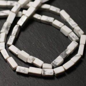 Shop Howlite Bead Shapes! 10pc – stone beads – Howlite Cubes 5-8mm – 8741140011939 Rectangles | Natural genuine other-shape Howlite beads for beading and jewelry making.  #jewelry #beads #beadedjewelry #diyjewelry #jewelrymaking #beadstore #beading #affiliate #ad