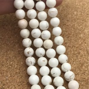 Shop Howlite Round Beads! 10mm White Howlite Beads,  White Stone Beads, Round Gemstone Beads | Natural genuine round Howlite beads for beading and jewelry making.  #jewelry #beads #beadedjewelry #diyjewelry #jewelrymaking #beadstore #beading #affiliate #ad
