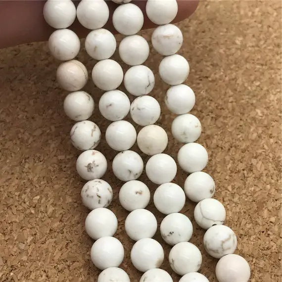 10mm White Howlite Beads,  White Stone Beads, Round Gemstone Beads