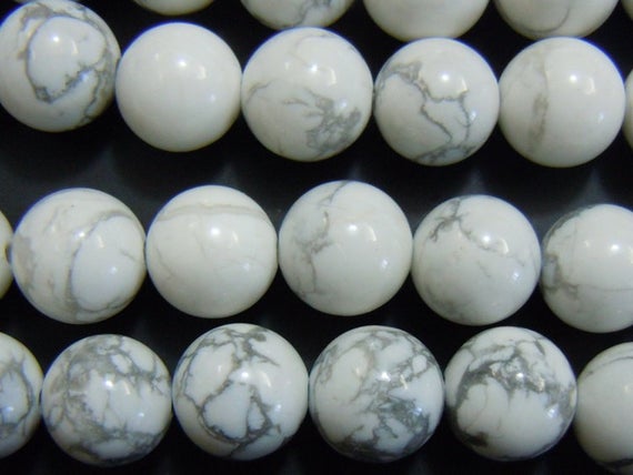 15.5" 12mm/14mm/16mm Natural White Howlite Round Beads, Semi-precious Stone, Diy Beads, White Gemstone Wholesale, Big Howlite Beads