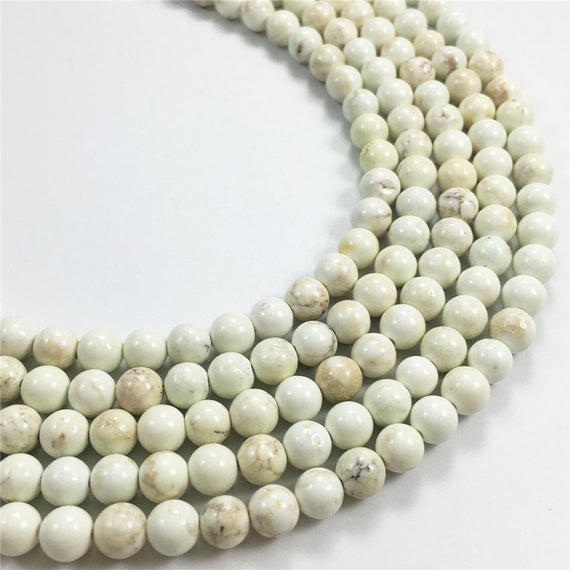 6mm White Howlite Beads, Round Gemstone Beads, Wholesale Beads