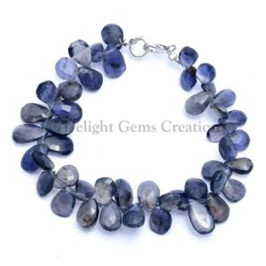 Shop Iolite Bracelets! Iolite Briolettes beaded bracelet, 5×7-6.5x11mm Natural Iolite Faceted Pear Bead Bracelet, Iolite Gemstone Bracelet, genuine Iolite bracelet | Natural genuine Iolite bracelets. Buy crystal jewelry, handmade handcrafted artisan jewelry for women.  Unique handmade gift ideas. #jewelry #beadedbracelets #beadedjewelry #gift #shopping #handmadejewelry #fashion #style #product #bracelets #affiliate #ad