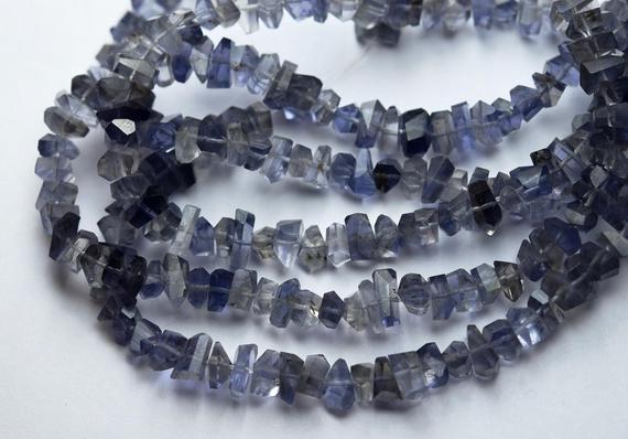 7 Inch Strand,natural Iolite Faceted Fancy Nuggets  Shape Size 7-8mm