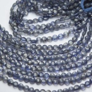 Shop Iolite Faceted Beads! 13 Inch Strand,Finist Quality,Natural Iolite Faceted Coins Shaped Beads. Size 4mm | Natural genuine faceted Iolite beads for beading and jewelry making.  #jewelry #beads #beadedjewelry #diyjewelry #jewelrymaking #beadstore #beading #affiliate #ad