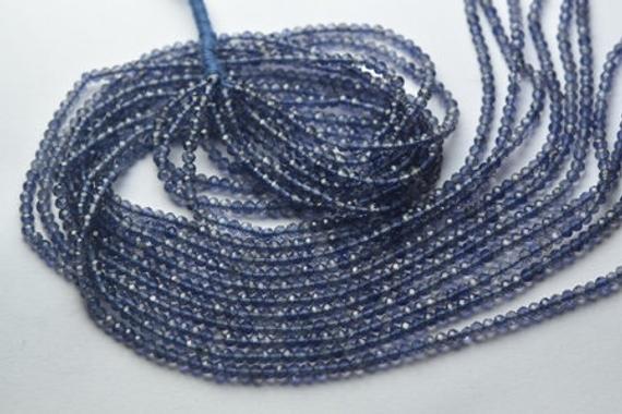 13 Inches Strand, Finest Quality, Natural Iolite Micro Faceted Rondelles, Size 3.15-4mm