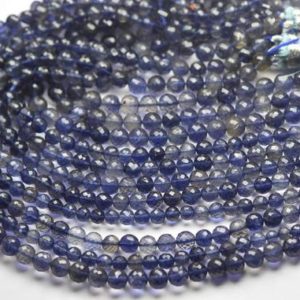 Shop Iolite Faceted Beads! 7 Inch Strand,Finist Quality,Natural Iolite Faceted Round Balls Beads. Size 6.5-7mm | Natural genuine faceted Iolite beads for beading and jewelry making.  #jewelry #beads #beadedjewelry #diyjewelry #jewelrymaking #beadstore #beading #affiliate #ad