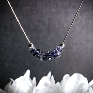 Raw Iolite Balance Necklace, Courage Jewelry, Mindfulness Gift, Anxiety aids | Natural genuine Iolite necklaces. Buy crystal jewelry, handmade handcrafted artisan jewelry for women.  Unique handmade gift ideas. #jewelry #beadednecklaces #beadedjewelry #gift #shopping #handmadejewelry #fashion #style #product #necklaces #affiliate #ad