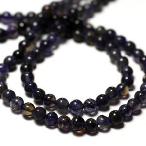 Shop Iolite Bead Shapes! Wire 33cm 79pc env – beads of stone – Iolite Cordierite balls 4 mm – 8741140012400 | Natural genuine other-shape Iolite beads for beading and jewelry making.  #jewelry #beads #beadedjewelry #diyjewelry #jewelrymaking #beadstore #beading #affiliate #ad