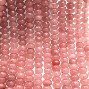 Shop Jade Faceted Beads! 8x5mm Faceted Red Jade Rondelle Beads, Rondelle Stone Beads, Gemstone Beads | Natural genuine faceted Jade beads for beading and jewelry making.  #jewelry #beads #beadedjewelry #diyjewelry #jewelrymaking #beadstore #beading #affiliate #ad