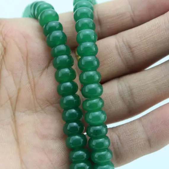 5x8mm Green Jade Rondelle Beads ,gemstone  Beads,jade Beads,wholesale  Stone Beads, Diy Bracelet Beads,full Strand,-15 Inches- 80pcs--ebt111