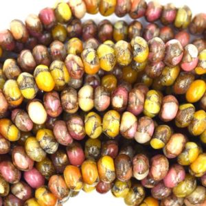 Shop Jade Rondelle Beads! 8mm brown pink pressed jade rondelle 15.5" strand 37315 | Natural genuine rondelle Jade beads for beading and jewelry making.  #jewelry #beads #beadedjewelry #diyjewelry #jewelrymaking #beadstore #beading #affiliate #ad