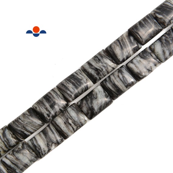 Silk Stone Web Jasper Smooth Flat Rectangle Beads Size 10x14mm 15.5'' Strand