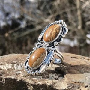 Shop Picture Jasper Jewelry! Jasper Ring Silver – Brown Picasso Jasper Ring – Picture Jasper Ring – Large Sterling Gemstone Ring – Landscape Jasper – WhistlingGypsyINC | Natural genuine Picture Jasper jewelry. Buy crystal jewelry, handmade handcrafted artisan jewelry for women.  Unique handmade gift ideas. #jewelry #beadedjewelry #beadedjewelry #gift #shopping #handmadejewelry #fashion #style #product #jewelry #affiliate #ad