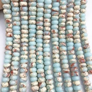 Shop Jasper Rondelle Beads! Aqua Terra Jasper Rondelle Beads, Impression Jasper Beads, Gemstone Beads | Natural genuine rondelle Jasper beads for beading and jewelry making.  #jewelry #beads #beadedjewelry #diyjewelry #jewelrymaking #beadstore #beading #affiliate #ad
