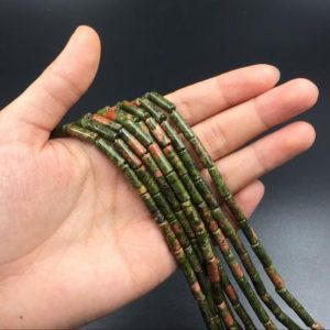 Dragon Blood Jasper Beads 4x14mm Tube Beads Round Tube Gemstone Semiprecious Beads High Quality Jewelry making Supplies bulk wholesale | Natural genuine round Gemstone beads for beading and jewelry making.  #jewelry #beads #beadedjewelry #diyjewelry #jewelrymaking #beadstore #beading #affiliate #ad