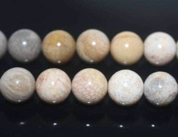 Natural Coral Jasper Smooth Round Beads,coral Jasper Beads,4mm 6mm 8mm 10mm 12mm Gemstone Beads,one Strand 15",fossil Coral Jasper Beads
