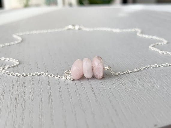 Kunzite Necklace Sterling Silver, Tiny Pink Crystal Necklace Gold, Purple Gemstone Necklace, Love Necklace, Heart Chakra Necklace For Women