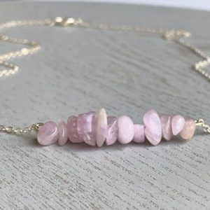 Shop Kunzite Necklaces! Kunzite Necklace Crystal Necklace Kunzite Pendant Crystal Point Pink Kunzite Jewelry Sterling Silver Setting Stone Necklace Boho Gemstone | Natural genuine Kunzite necklaces. Buy crystal jewelry, handmade handcrafted artisan jewelry for women.  Unique handmade gift ideas. #jewelry #beadednecklaces #beadedjewelry #gift #shopping #handmadejewelry #fashion #style #product #necklaces #affiliate #ad