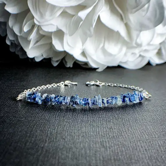 Blue Kyanite Raw Healing Stone Bracelet