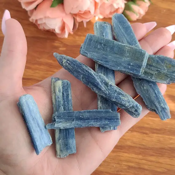 Large Blue Kyanite Blades 1.5"-3" Long, Bulk Lots Of Raw Crystal Shards For Jewelry Making Or Crystal Grids