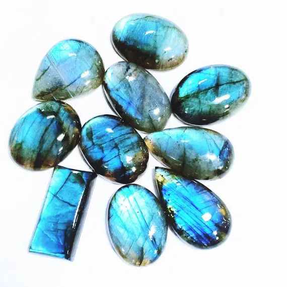 Wholesale Lot Labradorite Blue Fire  5 Pc / 10 Pc  Lot Mix Shape 25 To 30 Mm  Cabochon Gemstone Jewelry Stone Free Shipping