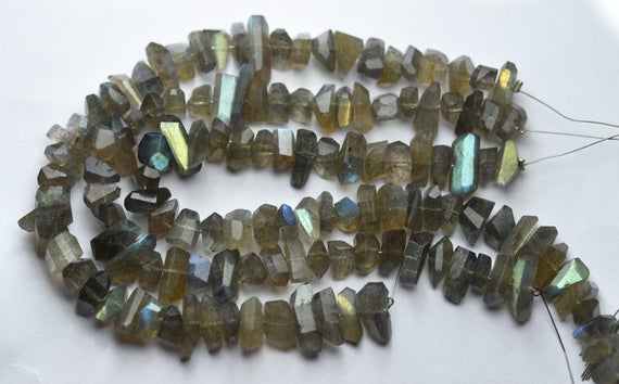 7 Inch Strand,natural Labradorite Faceted Fancy Nuggets  Shape Size 7-8mm