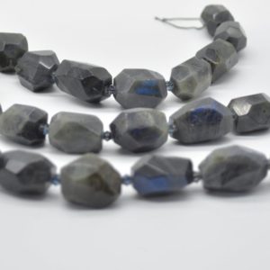 Shop Labradorite Chip & Nugget Beads! Natural Labradorite Semi-precious Gemstone Faceted Nugget Beads – 15mm – 22mm – 15" strand | Natural genuine chip Labradorite beads for beading and jewelry making.  #jewelry #beads #beadedjewelry #diyjewelry #jewelrymaking #beadstore #beading #affiliate #ad