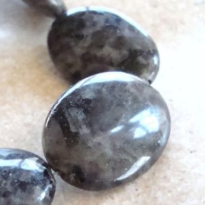 Larvikite Beads 20 x 16mm Black Labradorite Smooth Ovals – 6 Pieces | Natural genuine other-shape Array beads for beading and jewelry making.  #jewelry #beads #beadedjewelry #diyjewelry #jewelrymaking #beadstore #beading #affiliate #ad