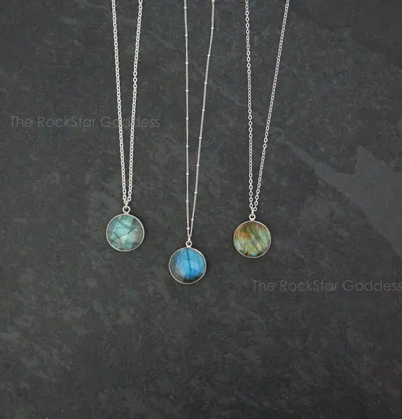 Silver Labradorite Necklace, Labradorite Jewelry, Labradorite Pendant, Sterling Silver Labradorite, Layering Necklace, Gift For Her