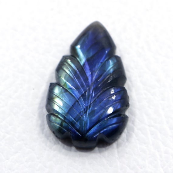 20x32 Mm Hand Carved Pear Shape Labradorite Top Quality Natural Blue Labradorite Carved ,flower Design, Ethnic Jewelry, 36.75 Carat Carving