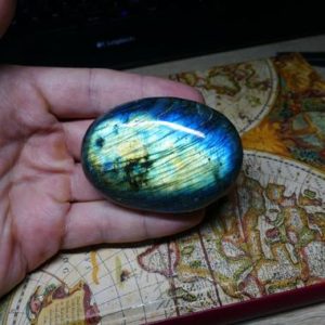 Shop Labradorite Shapes! Labradorite Palmstone 103.6 grams | Natural genuine stones & crystals in various shapes & sizes. Buy raw cut, tumbled, or polished gemstones for making jewelry or crystal healing energy vibration raising reiki stones. #crystals #gemstones #crystalhealing #crystalsandgemstones #energyhealing #affiliate #ad