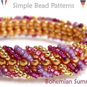 Shop Learn Beading - Books, Kits & Tutorials! Ladder Stitch Bracelet – Beading Tutorial Pattern – Jewelry Making – Seed Beads – Simple Bead Patterns – Bohemian Summer P-00045 | Shop jewelry making and beading supplies, tools & findings for DIY jewelry making and crafts. #jewelrymaking #diyjewelry #jewelrycrafts #jewelrysupplies #beading #affiliate #ad