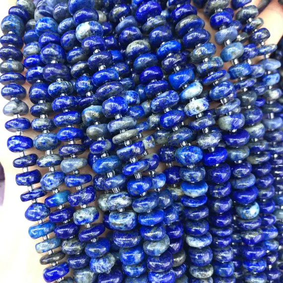 7-8mm Natural Lapis Lazuli Pebble Chip Beads, Gemstone Beads, Wholesale Beads
