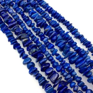 Shop Lapis Lazuli Chip & Nugget Beads! Glossy Finish Natural Lapis Lazuli Mixed Nugget Beads with 1mm Holes – Sold by 16" Strand (Approx. 120 Beads) – Measuring 2-5mm x 6-10mm | Natural genuine chip Lapis Lazuli beads for beading and jewelry making.  #jewelry #beads #beadedjewelry #diyjewelry #jewelrymaking #beadstore #beading #affiliate #ad