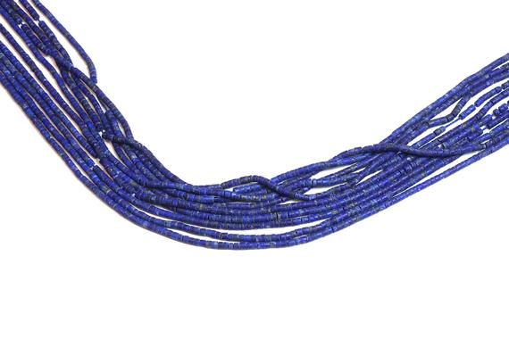 Aa Quality Lapis Lazuli Wheel Beads,small Beads,tiny Beads,semiprecious Beads,stone Beads,gemstone Beads,september Birthstone - 16" Strand