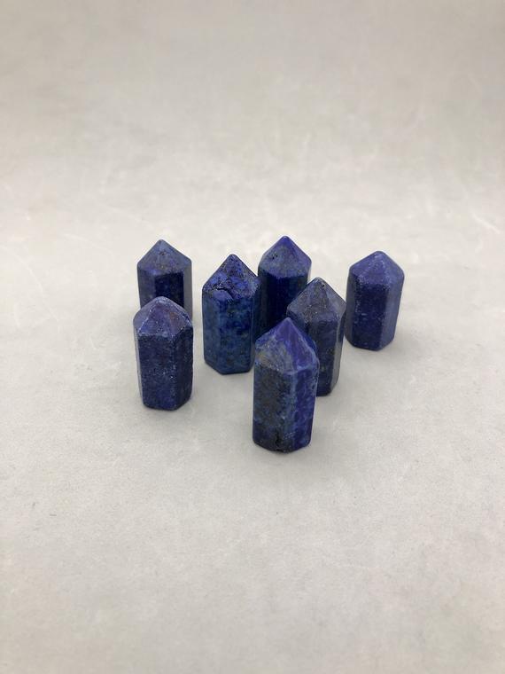 Lapis Lazuli Crystal Stone Point (1 3/8" Tall) For Spiritual Knowledge, Third Eye Activation, Protection, Crystal Magic, Intuition Crystal