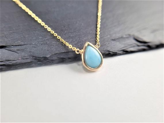 Larimar Necklace, Gemstone Necklace / Handmade Jewelry / Simple Gold Necklace, , Necklaces For Women, Stress Relief, Gemstone Choker, Dainty