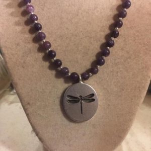 Shop Lepidolite Necklaces! Lepidolite Necklace – Silver Dragonfly Pendant – Purple Gemstone Jewellery – Beaded – Long | Natural genuine Lepidolite necklaces. Buy crystal jewelry, handmade handcrafted artisan jewelry for women.  Unique handmade gift ideas. #jewelry #beadednecklaces #beadedjewelry #gift #shopping #handmadejewelry #fashion #style #product #necklaces #affiliate #ad