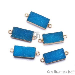 Shop Jewelry Connectors! Octagon Cut Druzy Gemstone Connector,10x20mm Octagon Shape Druzy Gemstone Necklace Pendant,Gold Electroplated Double Bail, GemMartUSA, 11217 | Shop jewelry making and beading supplies, tools & findings for DIY jewelry making and crafts. #jewelrymaking #diyjewelry #jewelrycrafts #jewelrysupplies #beading #affiliate #ad