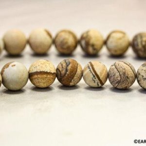 Shop Picture Jasper Round Beads! M/ Matte Picture Jasper 10mm/ 12mm/ 14mm Round Beads Natural Earthy Brown Color stone Each Bead has unique pattern Not polished raw jasper | Natural genuine round Picture Jasper beads for beading and jewelry making.  #jewelry #beads #beadedjewelry #diyjewelry #jewelrymaking #beadstore #beading #affiliate #ad