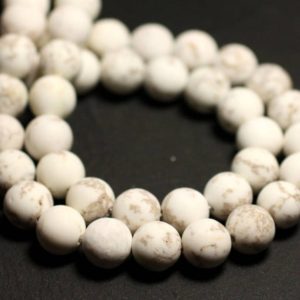 Shop Magnesite Beads! Thread 39cm 38pc approx – Stone Pearls – Magnesite Mat Sandblasted Frosted Balls 10mm | Natural genuine other-shape Magnesite beads for beading and jewelry making.  #jewelry #beads #beadedjewelry #diyjewelry #jewelrymaking #beadstore #beading #affiliate #ad