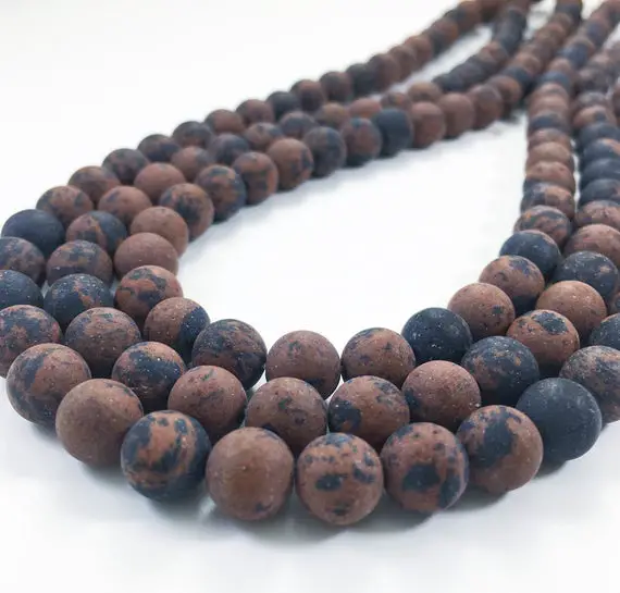 8mm Matte Mahogany Obsidian Beads, Round Gemstone Beads, Wholesale Beads