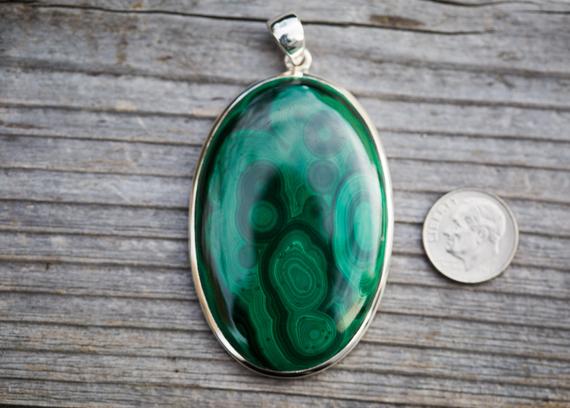 Malachite Pendant - Gorgeous Malachite -malachite Gemstone Pendant, Green Malachite - Malachite Jewelry - Lovely Pattern Malachite