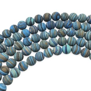 Shop Malachite Round Beads! 8mm Matte Blue Malachite Beads, Round Gemstone Beads, Wholesale Beads | Natural genuine round Malachite beads for beading and jewelry making.  #jewelry #beads #beadedjewelry #diyjewelry #jewelrymaking #beadstore #beading #affiliate #ad