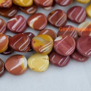 15.5" 16mm Natural Moukaite Twisted Coin Beads, Red Mookaite Gemstone / semi Precious Stone Jgdoc | Natural genuine other-shape Gemstone beads for beading and jewelry making.  #jewelry #beads #beadedjewelry #diyjewelry #jewelrymaking #beadstore #beading #affiliate #ad