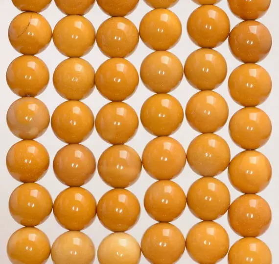10mm Yellow Mookaite  Gemstone Grade Aaa Yellow Round Loose Beads 7.5 Inch Half Strand (80005927 H-m34)