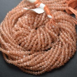 Shop Moonstone Rondelle Beads! 13 Inches Strand,AAA Quality,Natural Peach Moonstones Micro Facetes Rondelle, | Natural genuine rondelle Moonstone beads for beading and jewelry making.  #jewelry #beads #beadedjewelry #diyjewelry #jewelrymaking #beadstore #beading #affiliate #ad