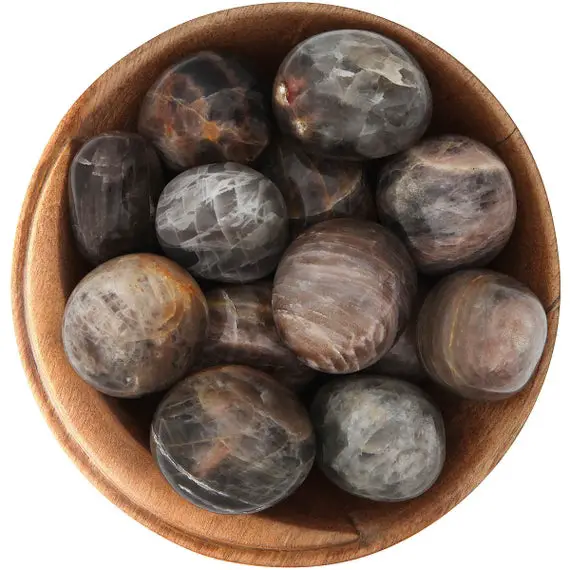 1 Black Moonstone (madagascar) - Ethically Sourced Tumbled Stone